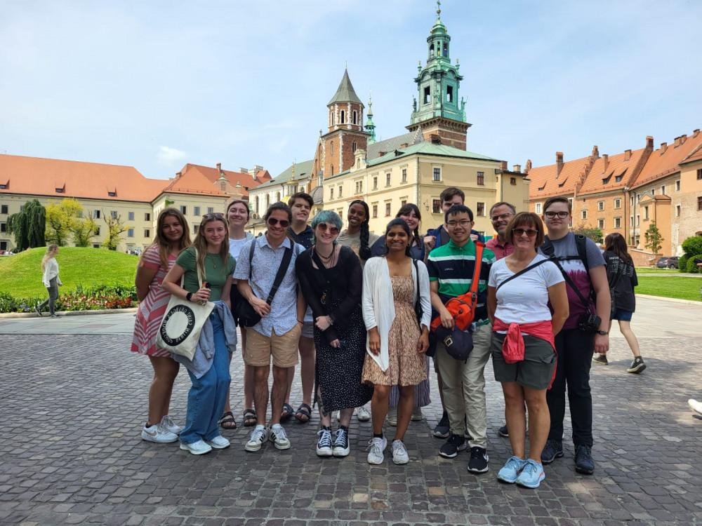 At Memory's Edge seminar participants outside the Royal Castle in Warsaw, Poland. Assistant Director of the Global Experi...